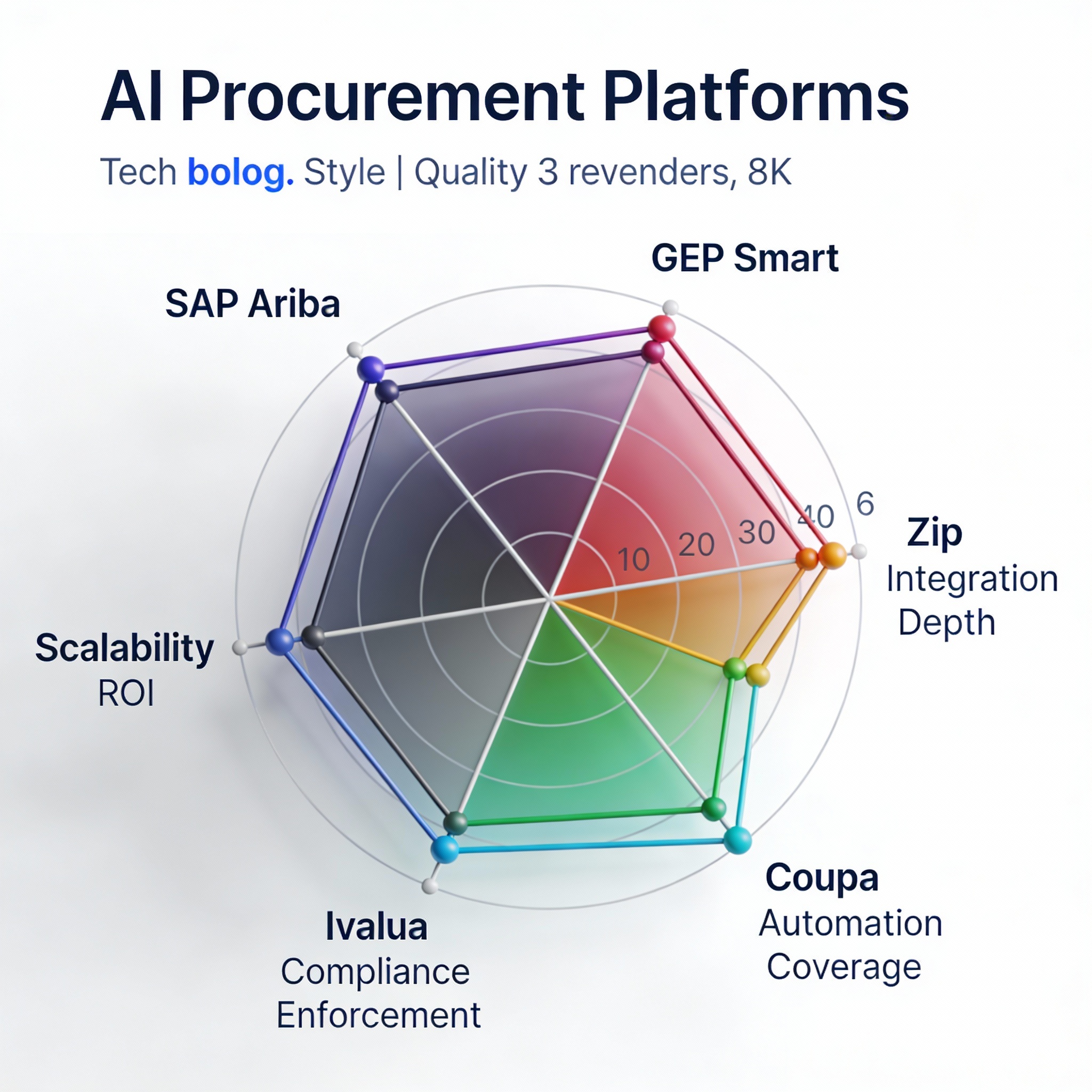 Radar chart comparing AI procurement platforms features and strengths